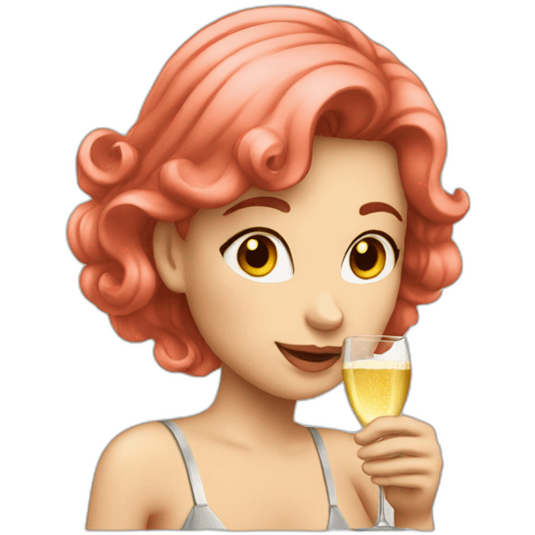 girl-rosered-hair-drinking-champagne emoji