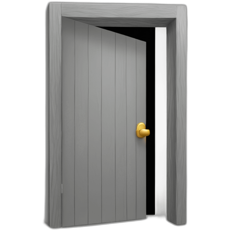 One gray wood open door perspective emoji