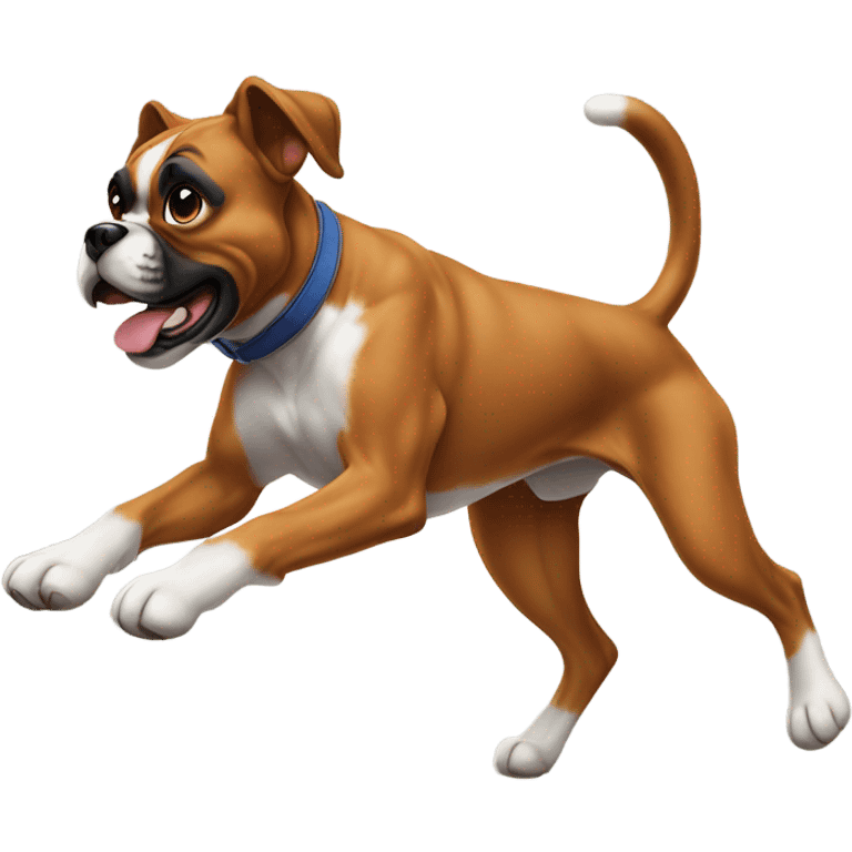 Boxer dog jumping emoji