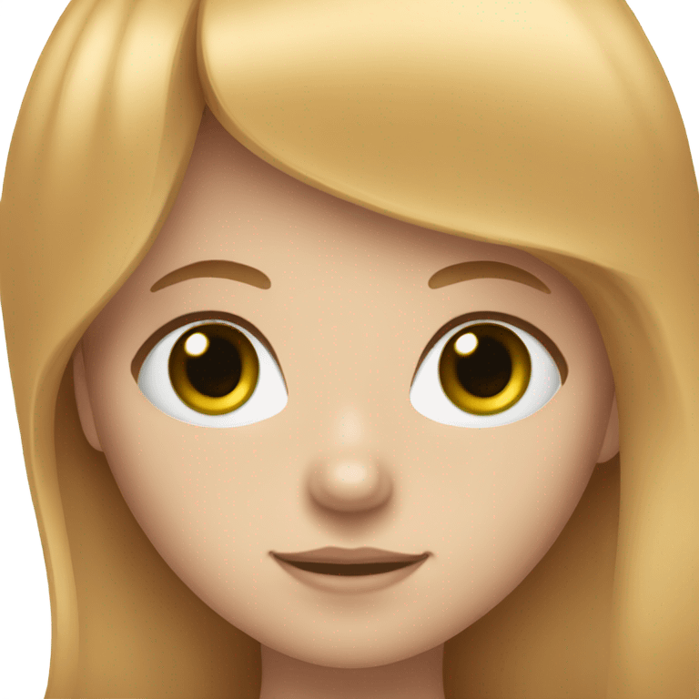 A girl with white skin, ginger hair white bank and green eyes emoji