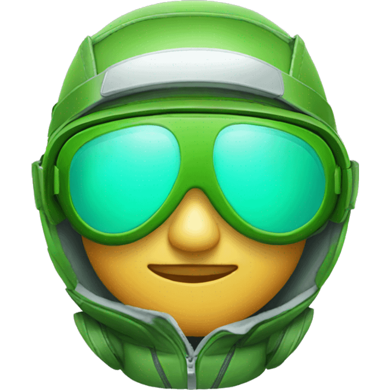 cool Green aviator goggles emoji