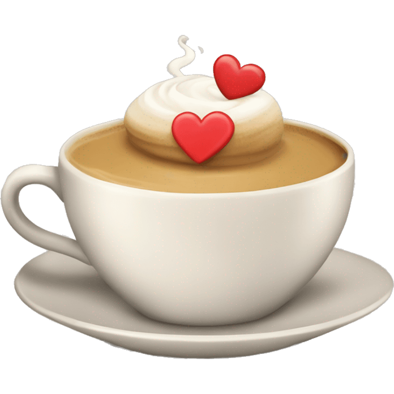 latte with heart and book emoji