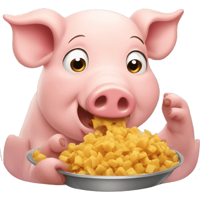 Pig eating emoji