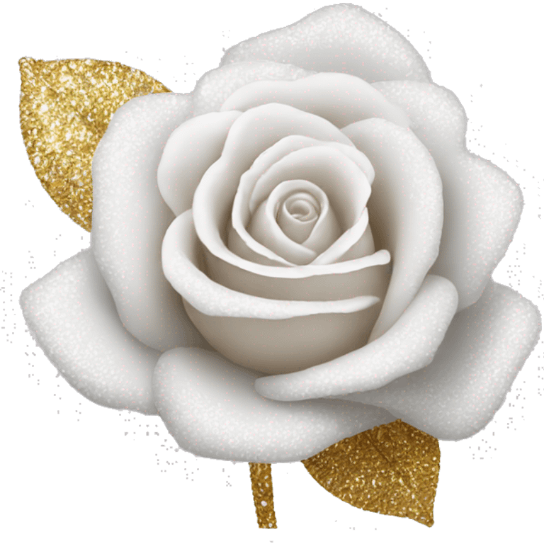 Glitter rose white emoji