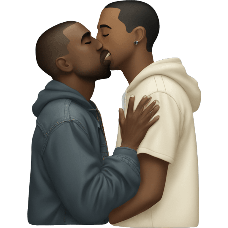 Kanye west kissing travis scott emoji