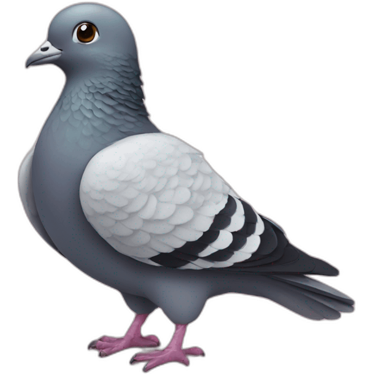 Pigeon holding a heart emoji