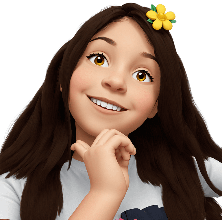 smiling girl with flower hair emoji