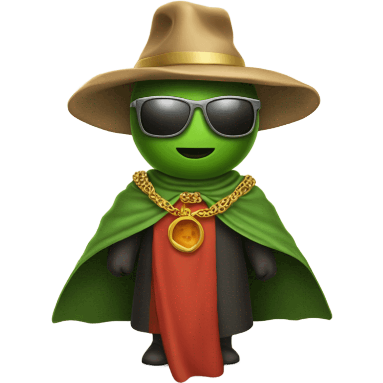 pepper with Mantel and sunglasses and necklace emoji