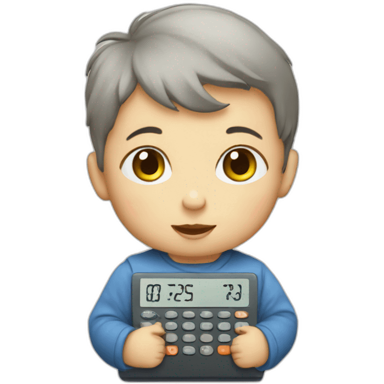 baby with calculator emoji