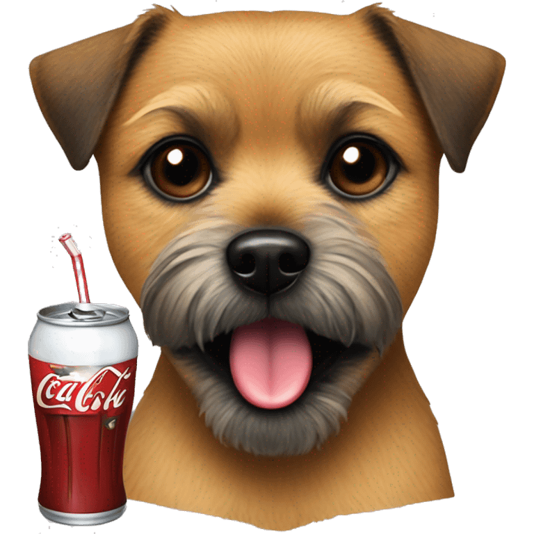 Border terrier drinking coke emoji