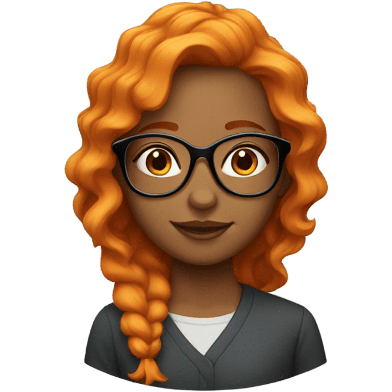 girl orange waves hair whit glasés emoji