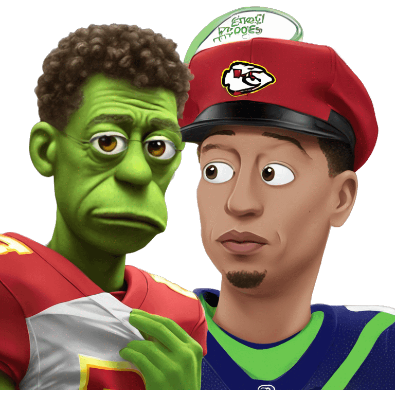 Sad Patrick Mahomes Kermit the Frog emoji