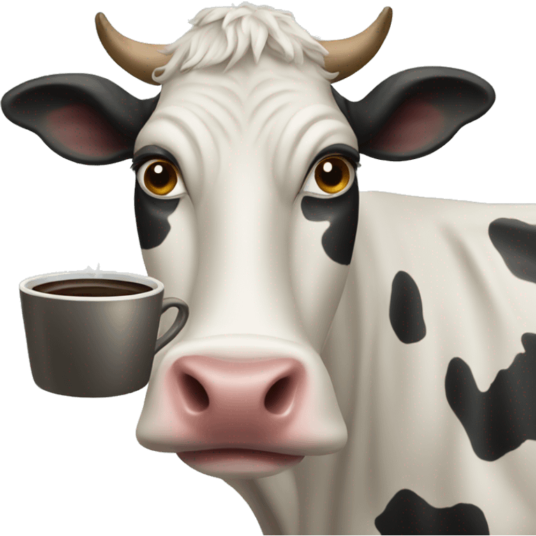 Cow drinking coffee  emoji