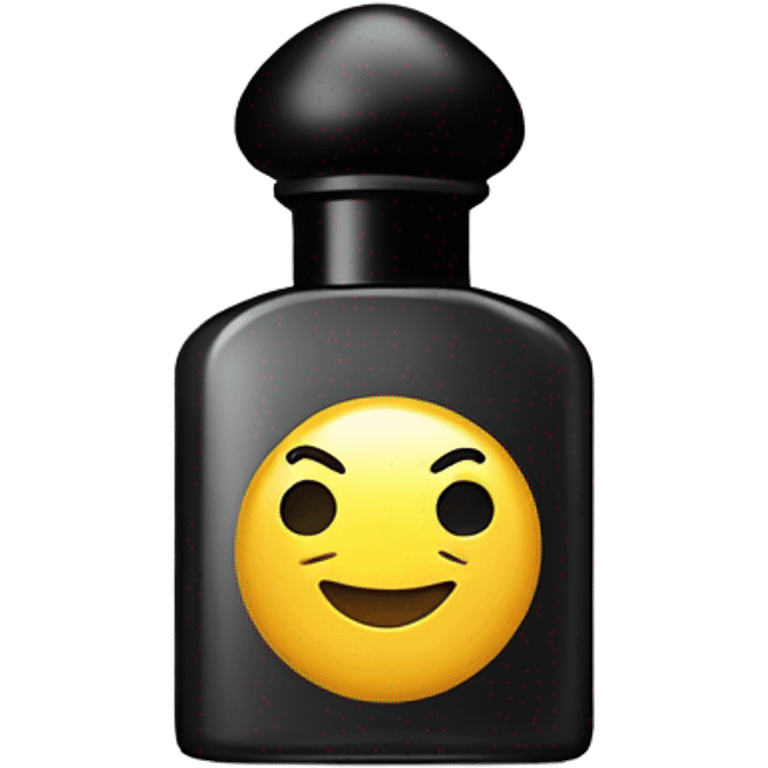 smiling perfume with black cap emoji