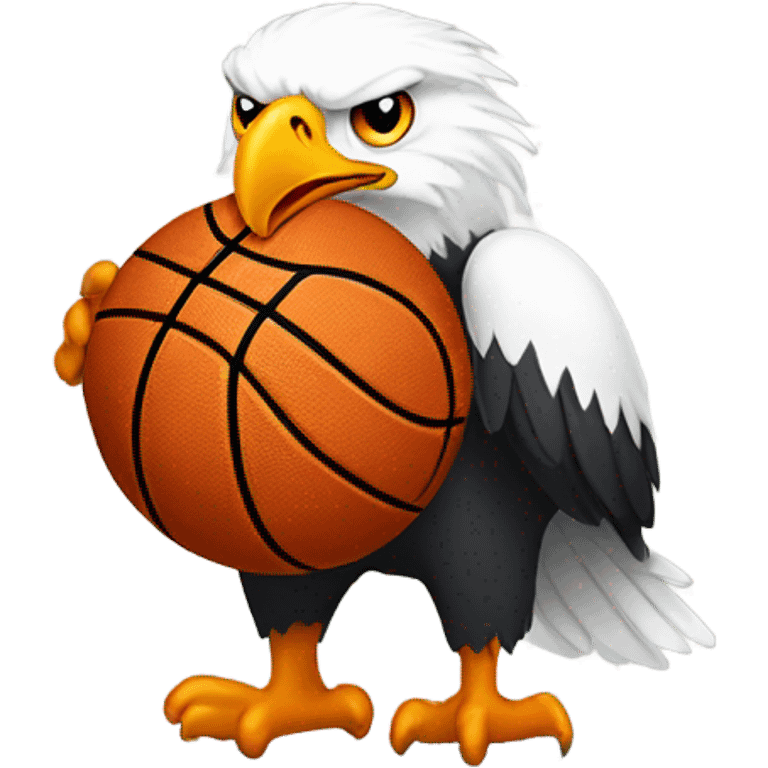 White and orange basketball jersey bald eagle emoji