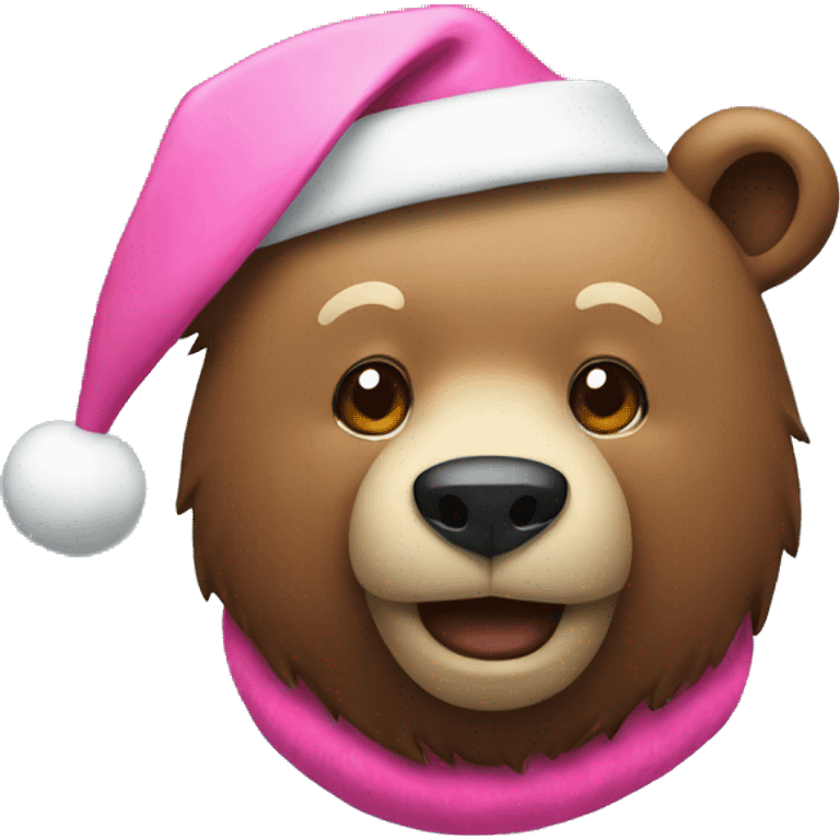 bear with pink santa hat emoji