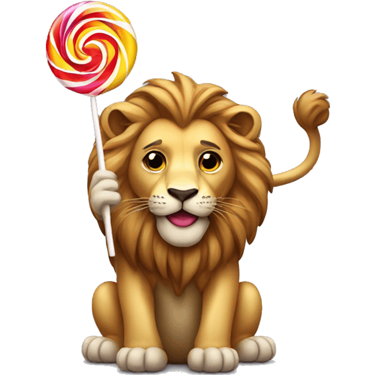 Lion with lollipop  emoji