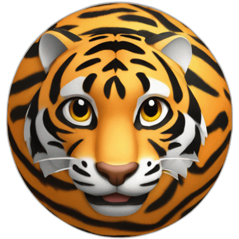 3d sphere with tiger skin pattern texture emoji