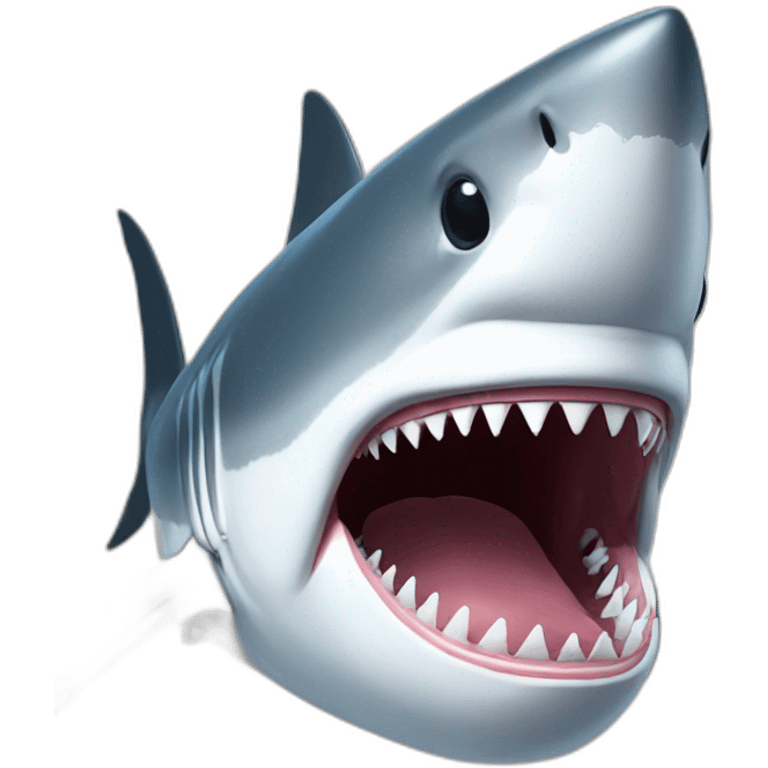 white shark head emoji