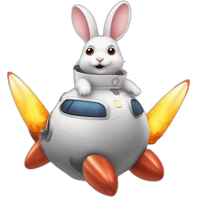 Rabbit in a rocket emoji