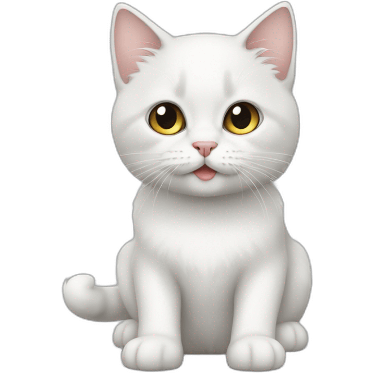 Chaton roue et blanc emoji