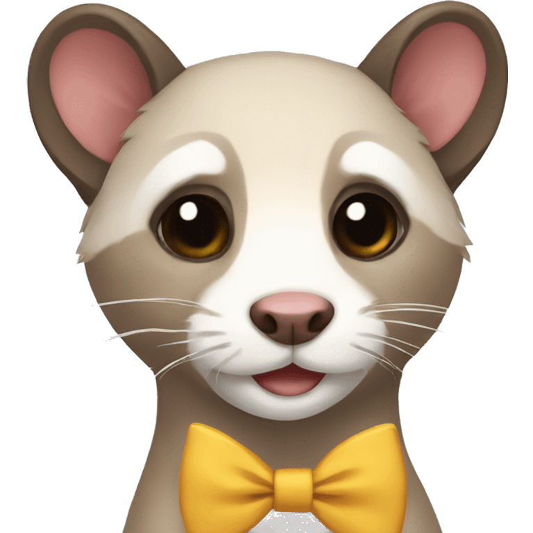 Ferret wearing a bow emoji