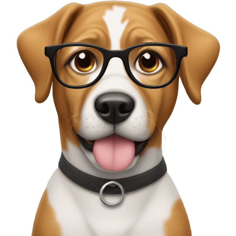 A dog with glasses emoji