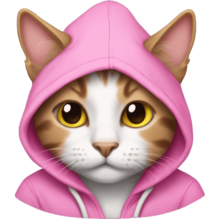 Cat in pink hoodie emoji