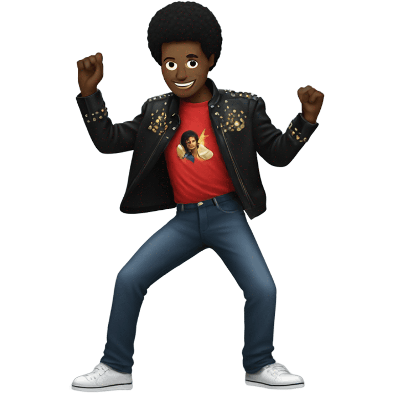 Black man dancing in a Michael Jackson jacket  emoji