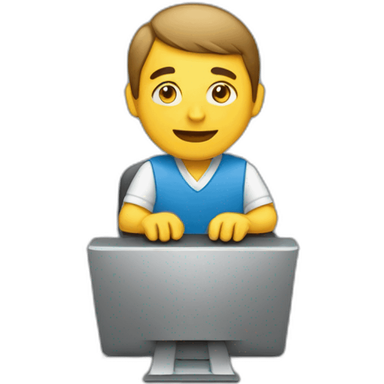 man sitting on computer programing  emoji