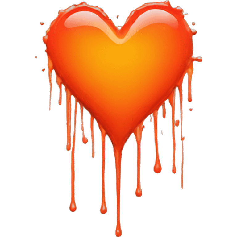 splattered paint heart glowing red-orange warmth emoji