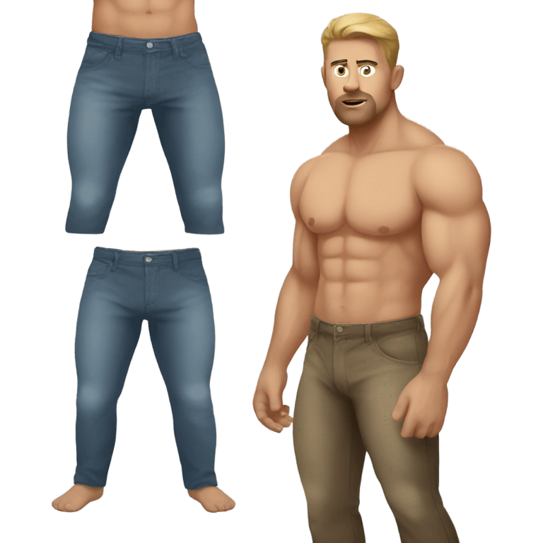 Man in pants big muscles  emoji