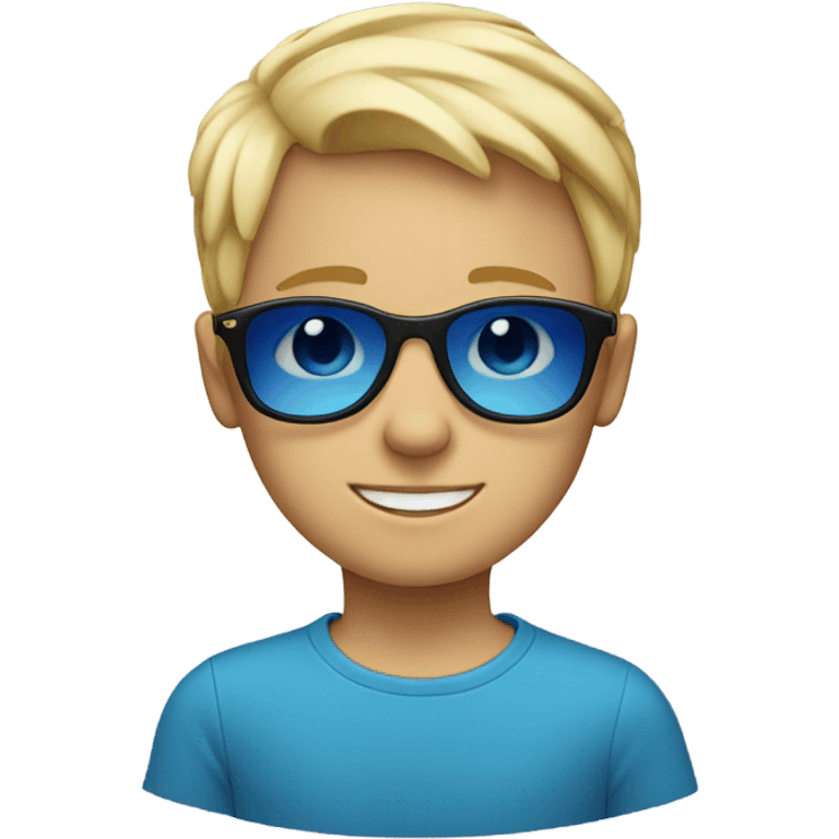 blonde boy with blue eyes with sunglasses  emoji