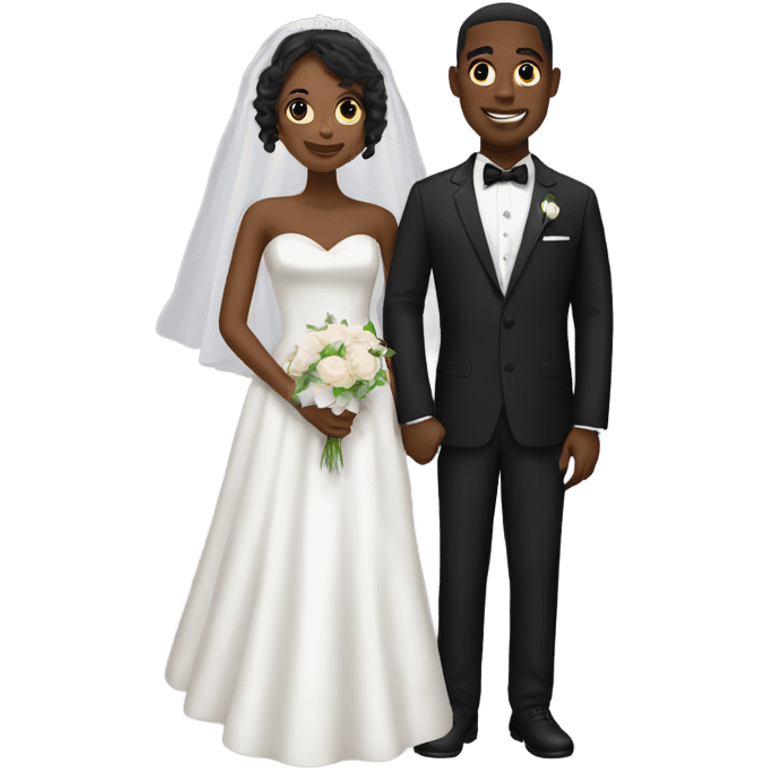 Black couple getting married  emoji