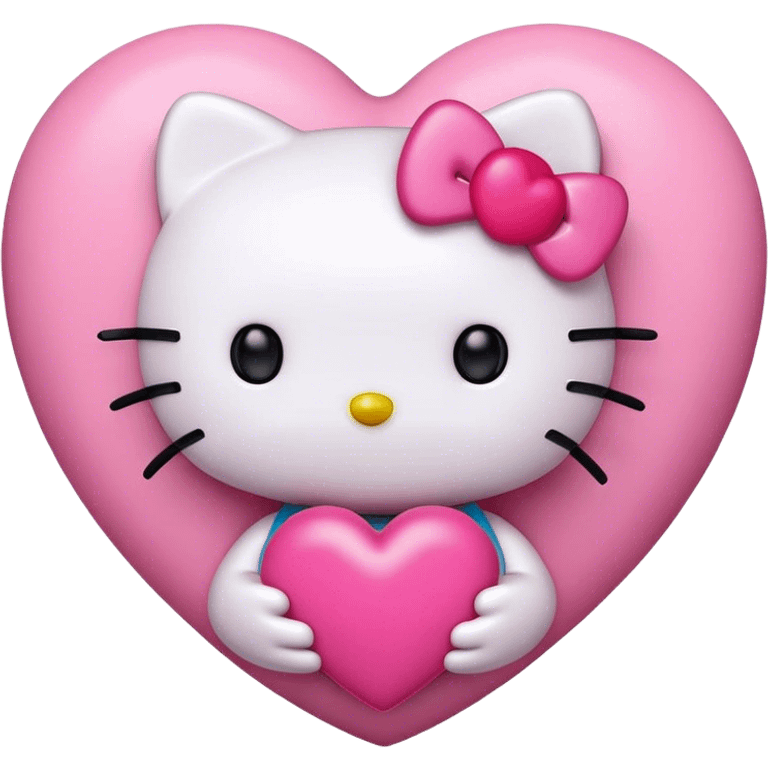 Hello kitty over a pink heart emoji