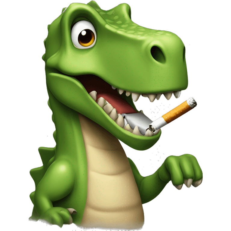 A dino with a cigarette in his mouth emoji