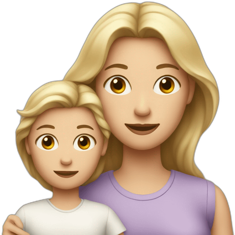 a white mother with her 2 white children emoji