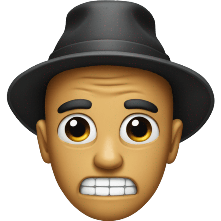 Scare person with hat classic emoji