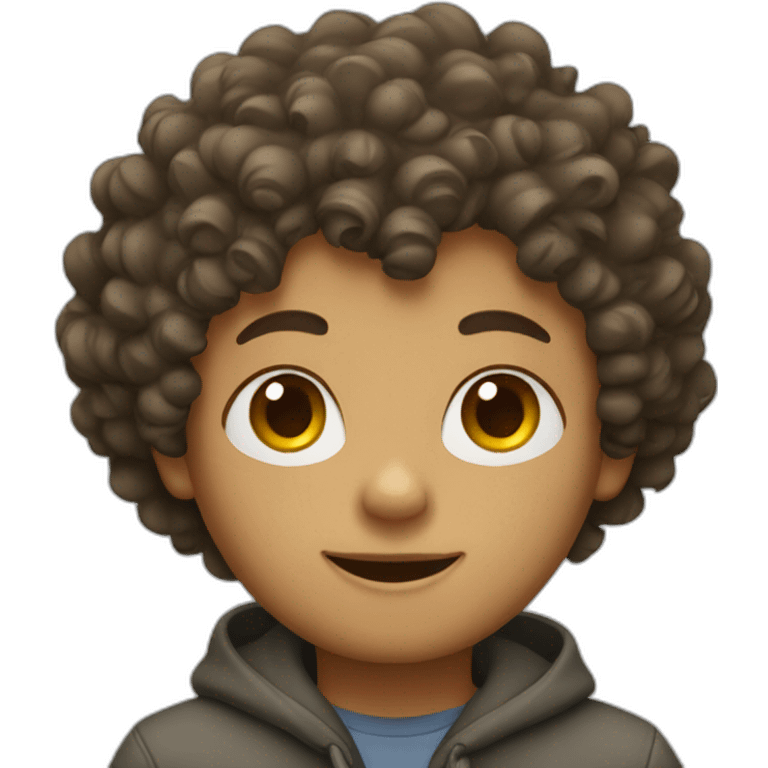 a boy with curly hair emoji