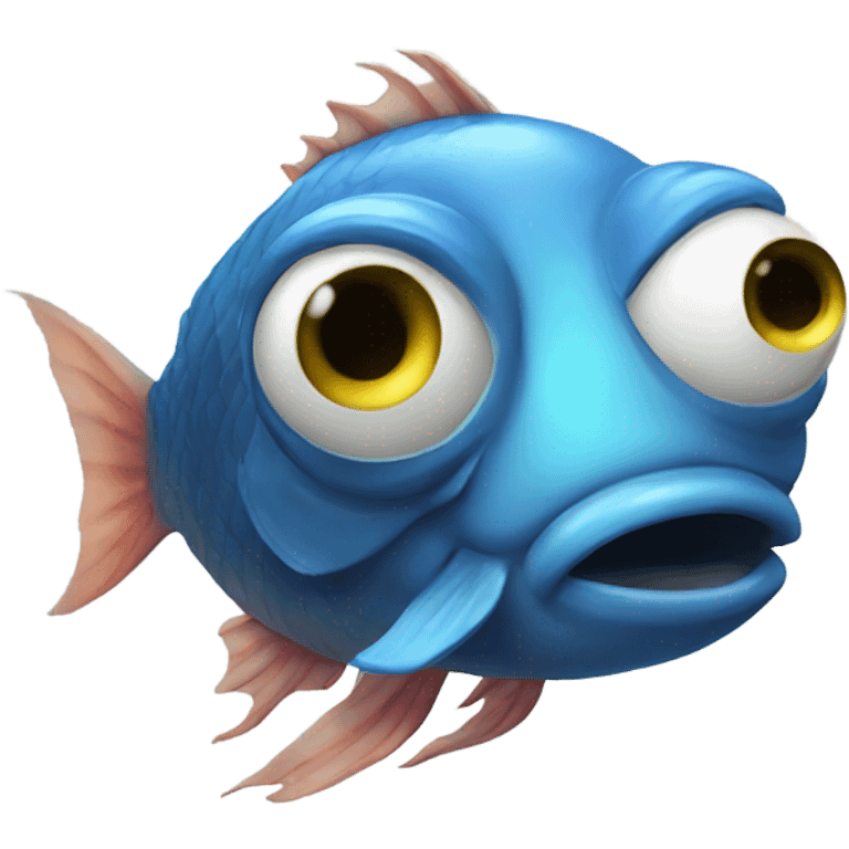 Mortified fish emoji