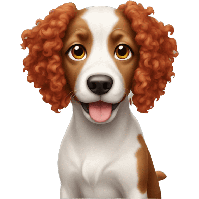 Dog with red curly hair emoji