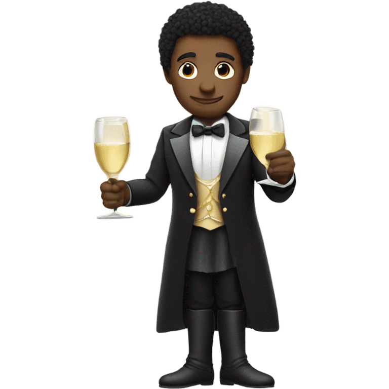 Knight wearing a tuxedo with a glass of champagne  emoji