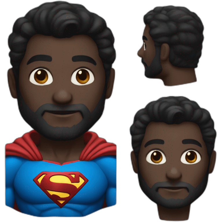 creates superman with black skin color beard emoji