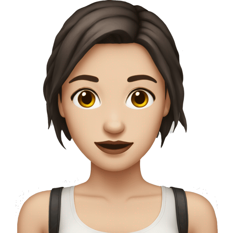 white girl with dark brown hair and facial piercings emoji