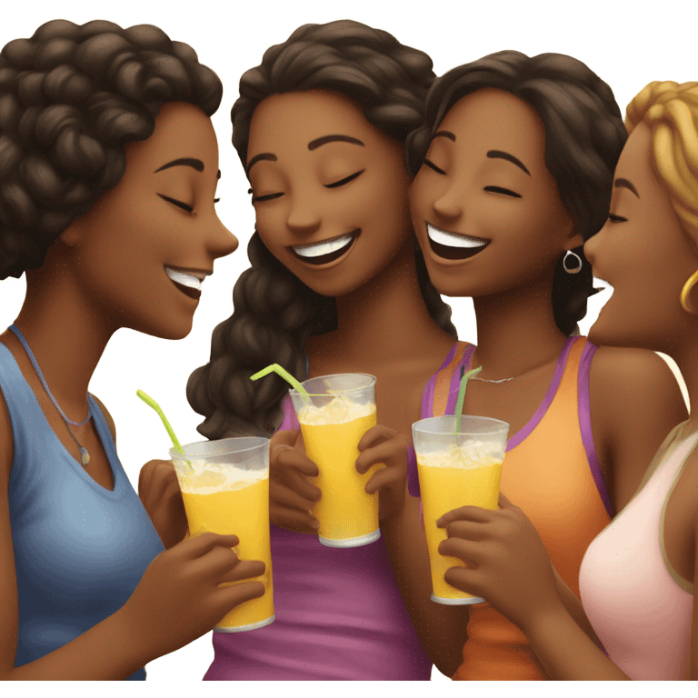 Group of girls drinking  emoji