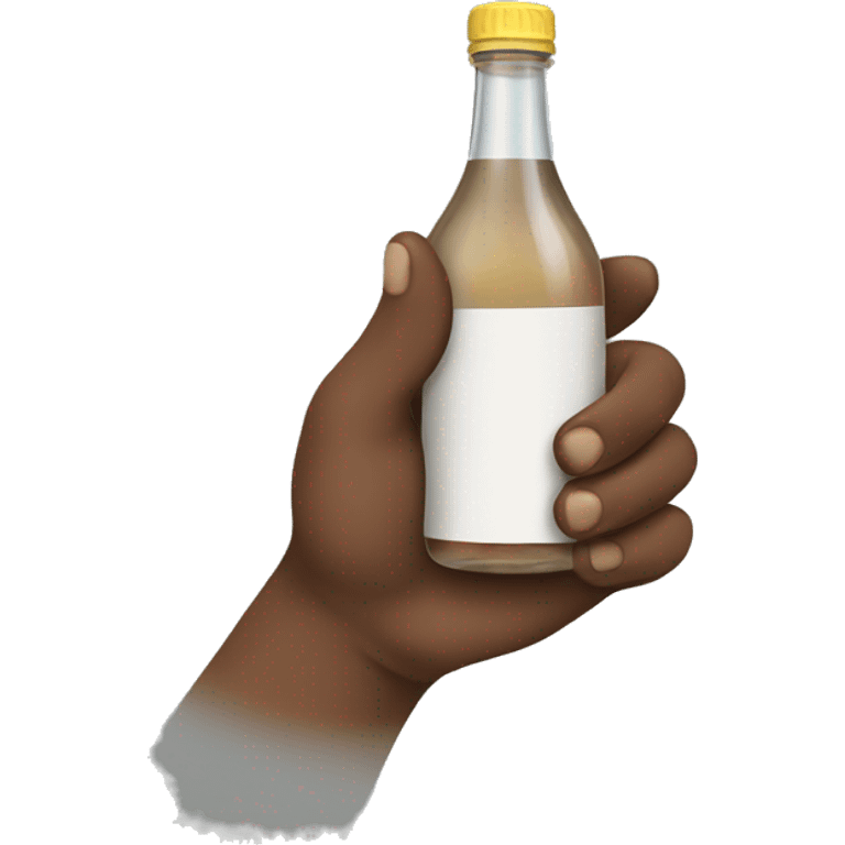 Hand holding a bottle emoji