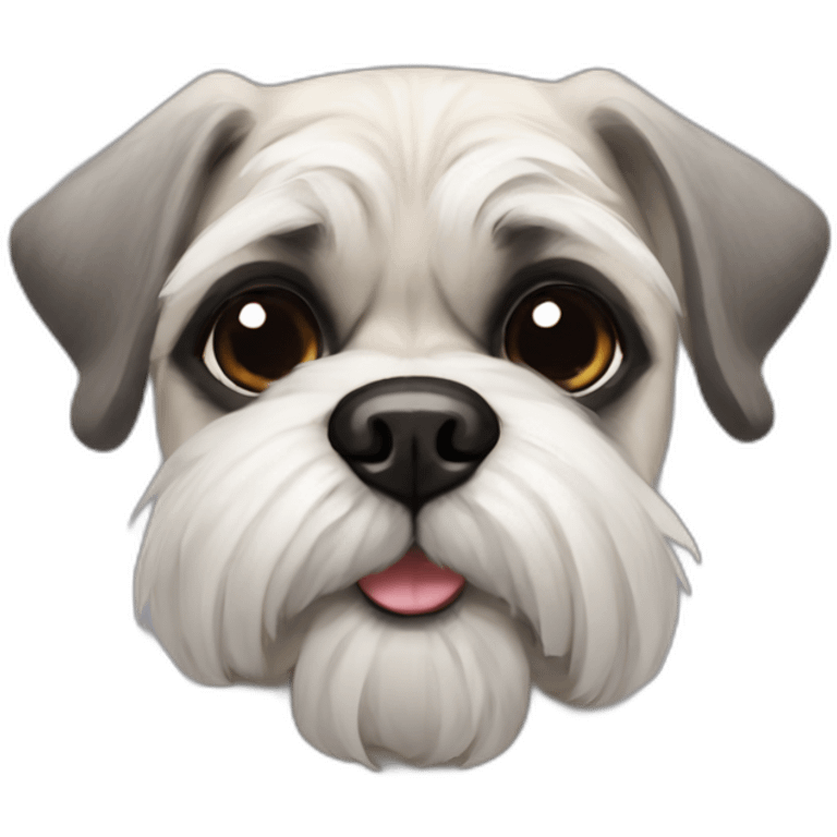 pug x schnauzer with white furr emoji