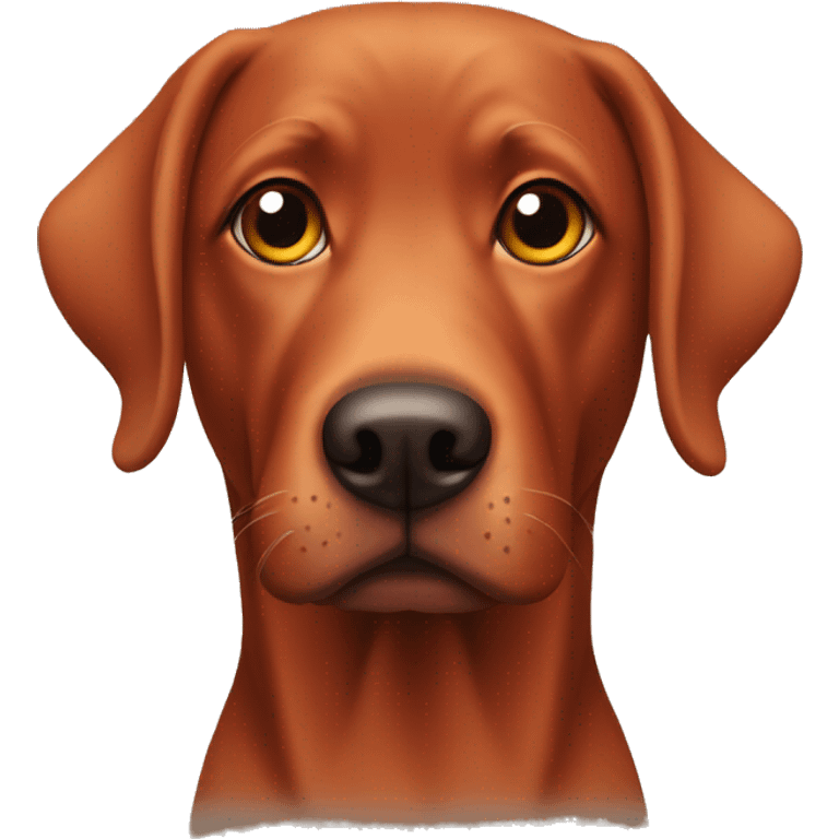 A red lab with matching eyes emoji