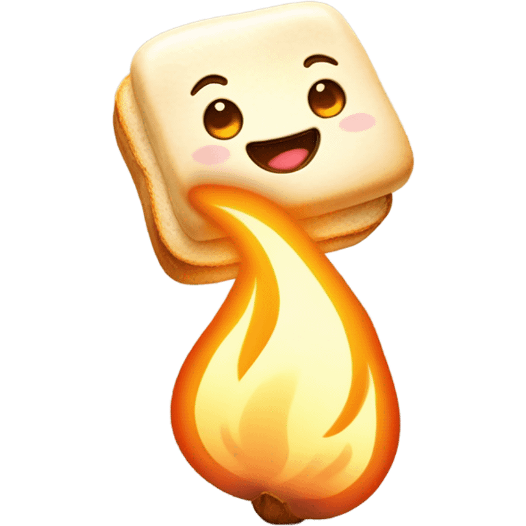 Cute Happy Toasted marshmallow  emoji