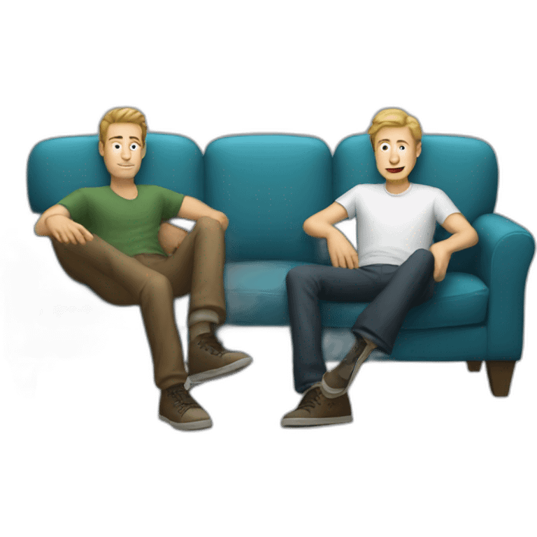 three white guys on the couch emoji